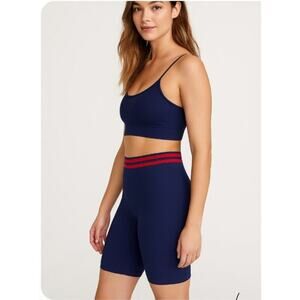 Victoria's Secret Pink Active Women's High Waist Bike Shorts Yoga Blue Size XL
